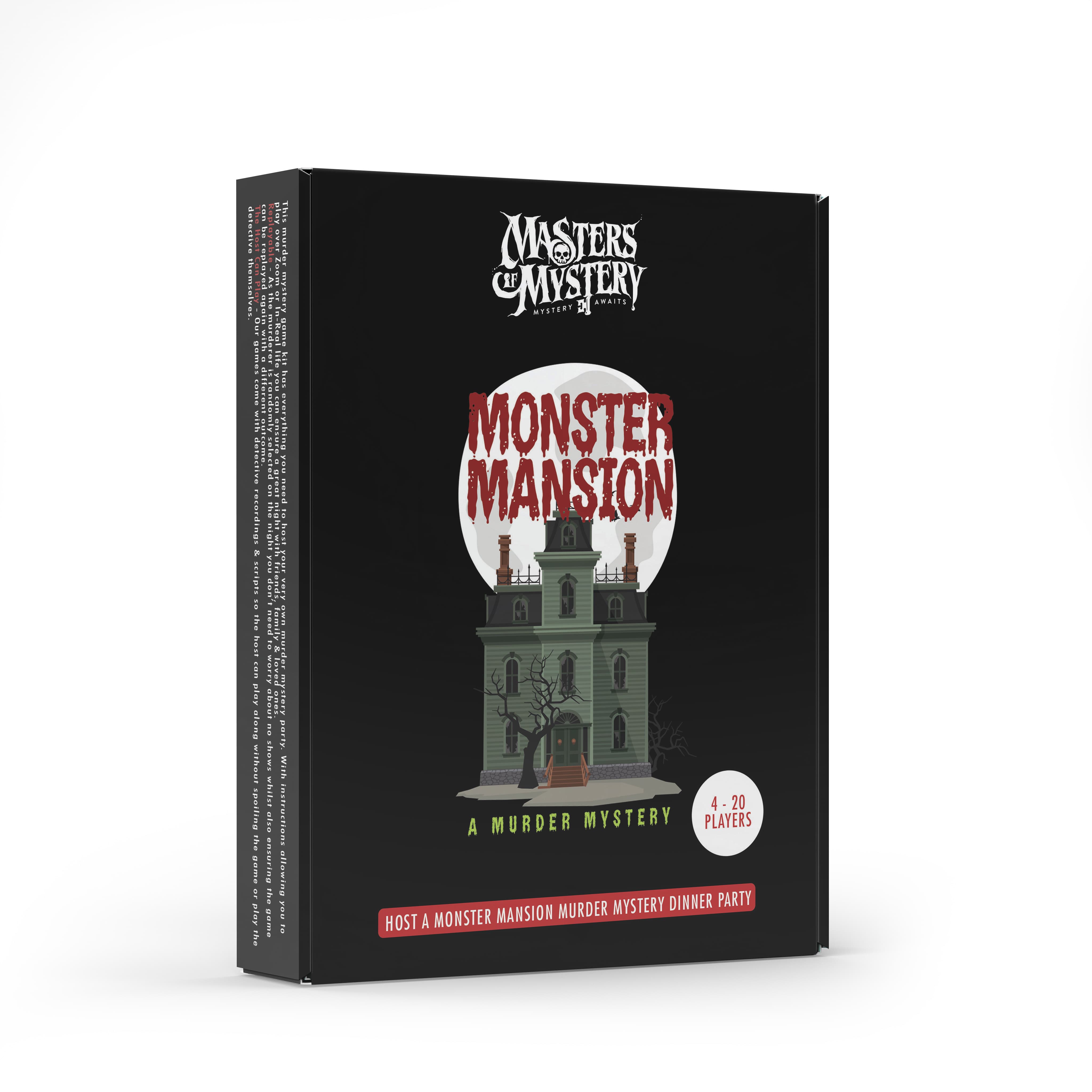 Monster Mansion game box, angled