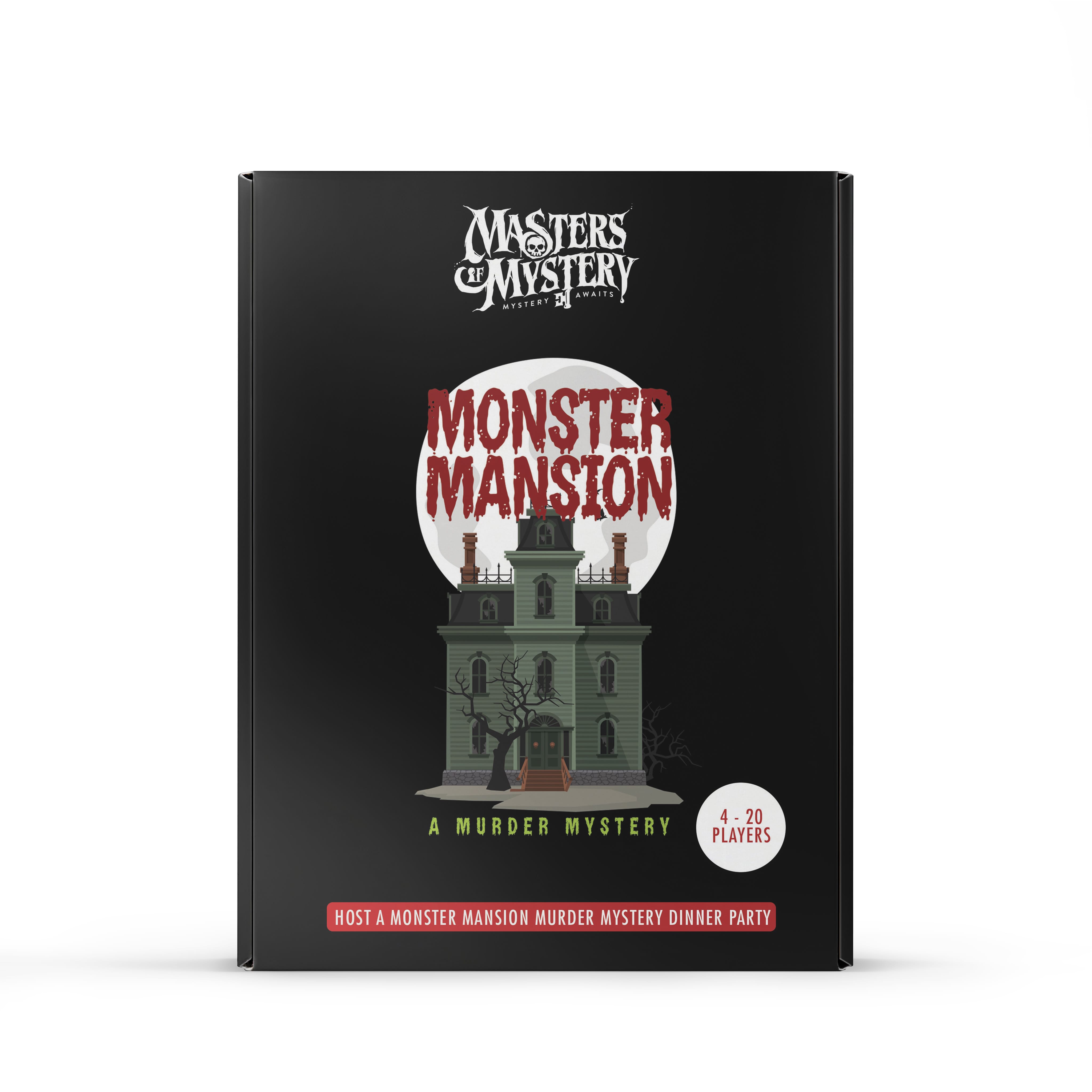 Monster Mansion murder mystery game box, front