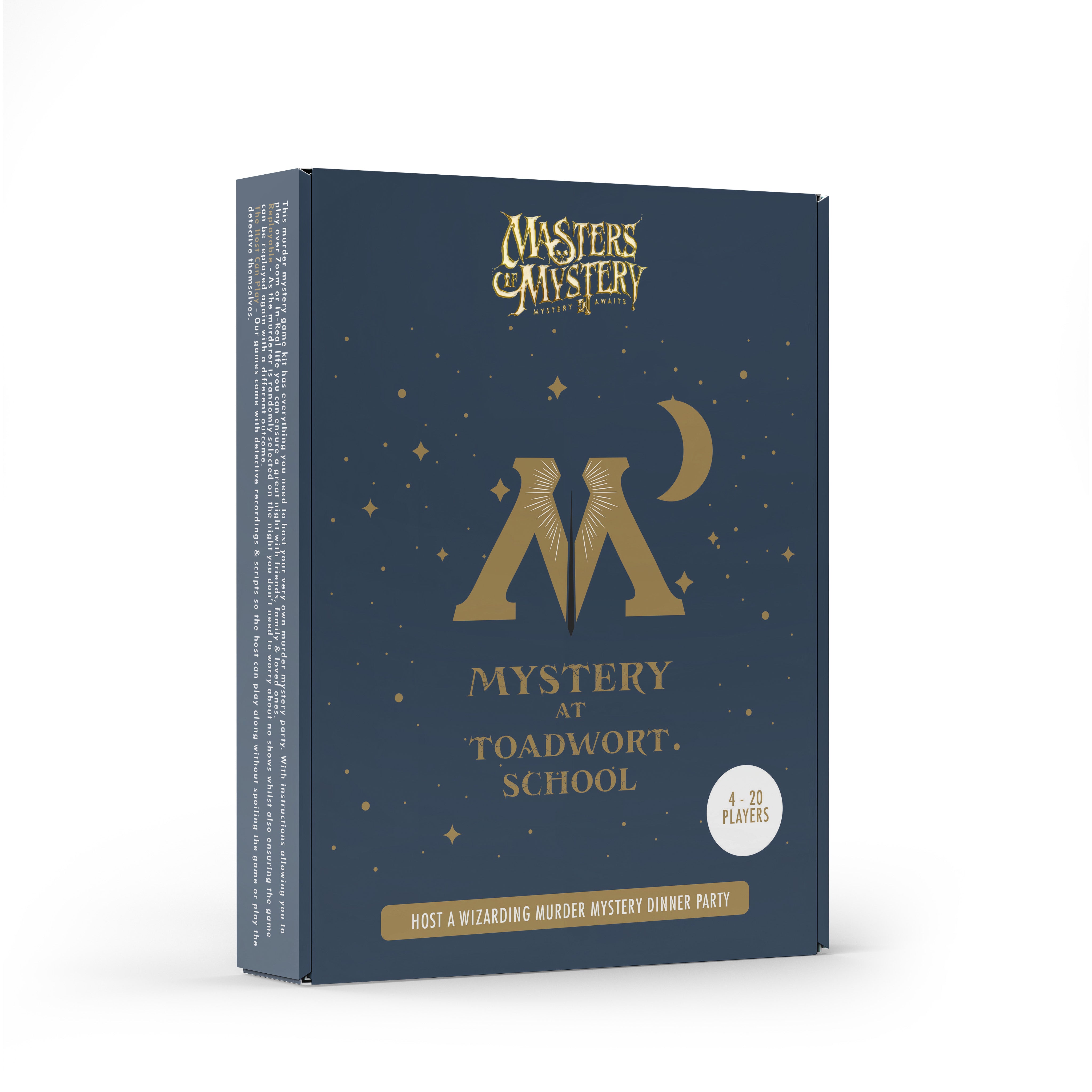 Wizarding Murder Mystery game box, angled