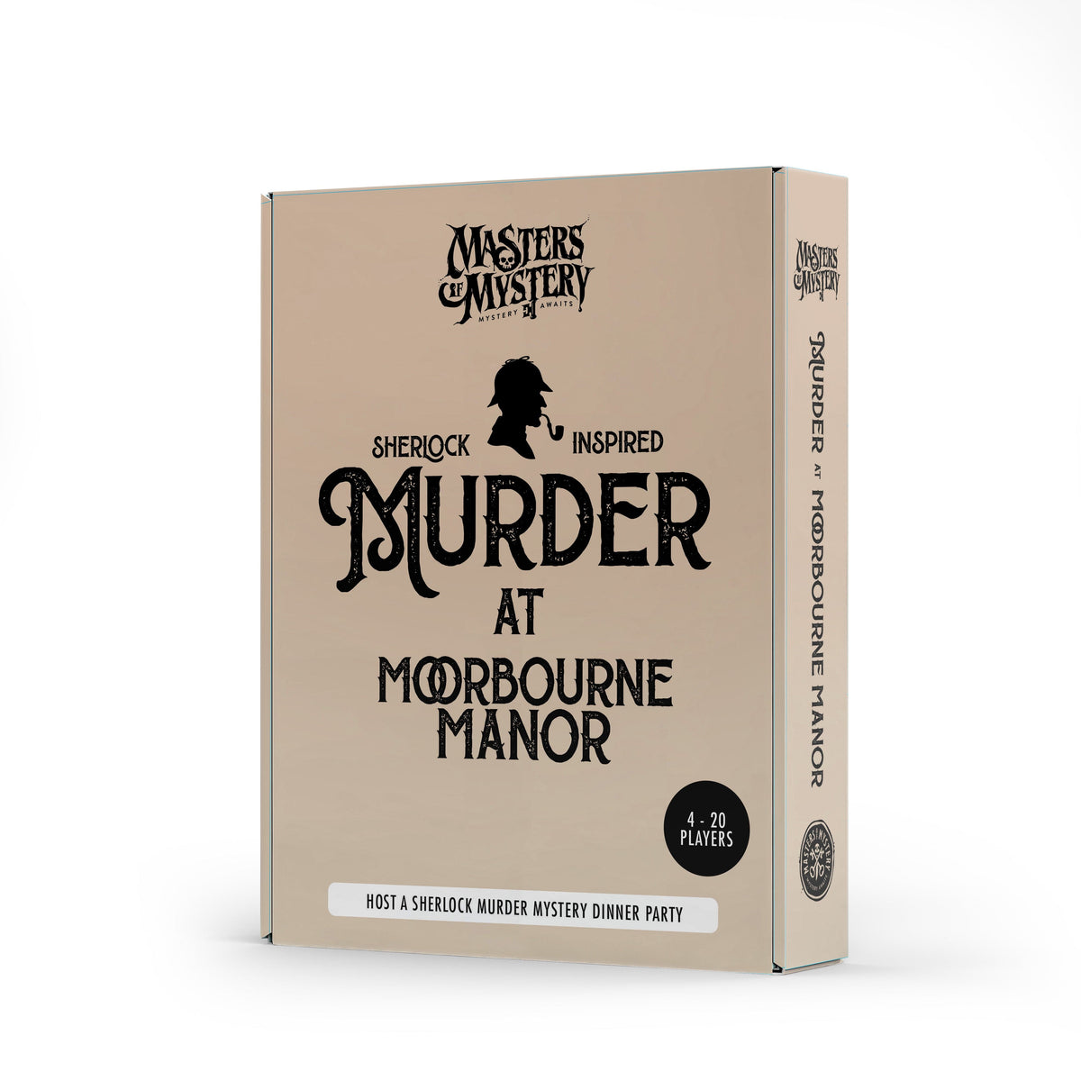 Scatola del gioco investigativo con delitto Sherlock Holmes, dorso
