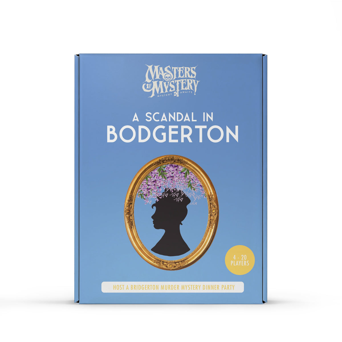 A Scandal Bodgerton murder mystery game box, front