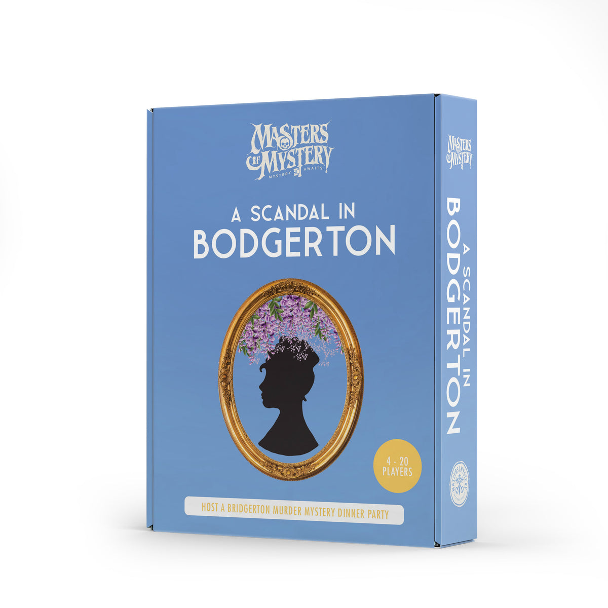Scatola del gioco investigativo con delitto Bodgerton Murder Mystery, dorso