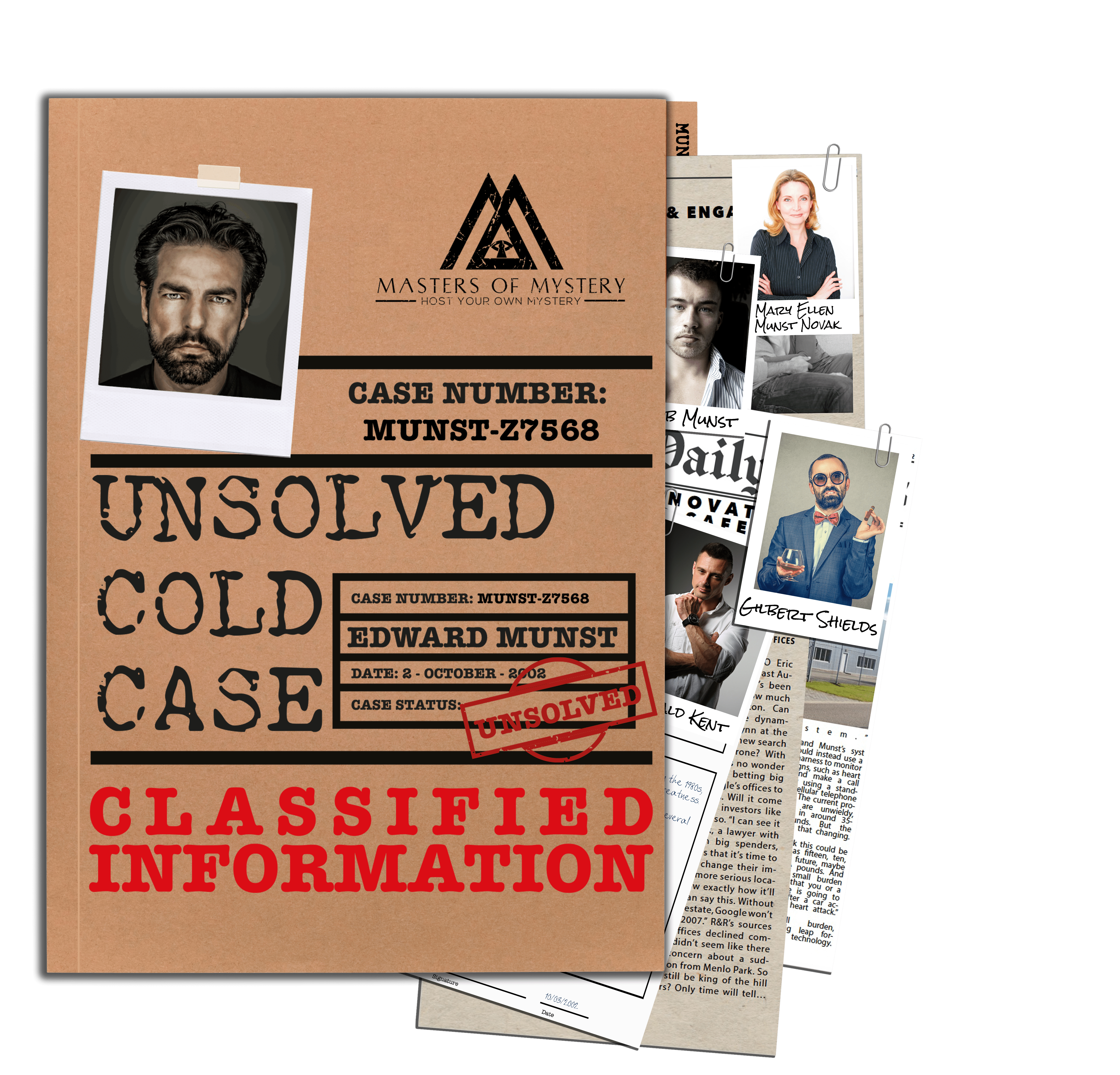 Edward Munst case folder and evidence documents