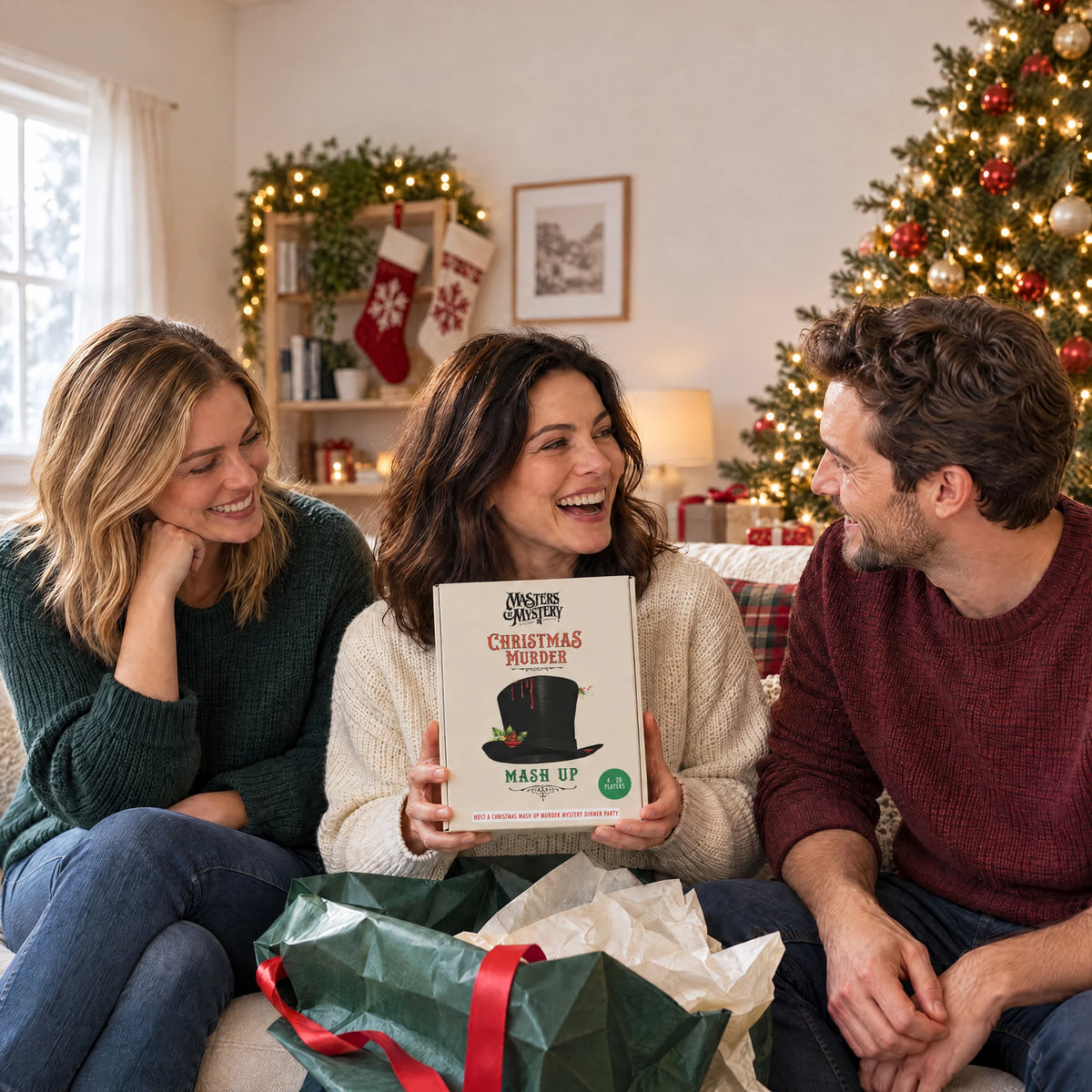 A Christmas Mash-Up Murder by Masters of Mystery presented as a gift at home.