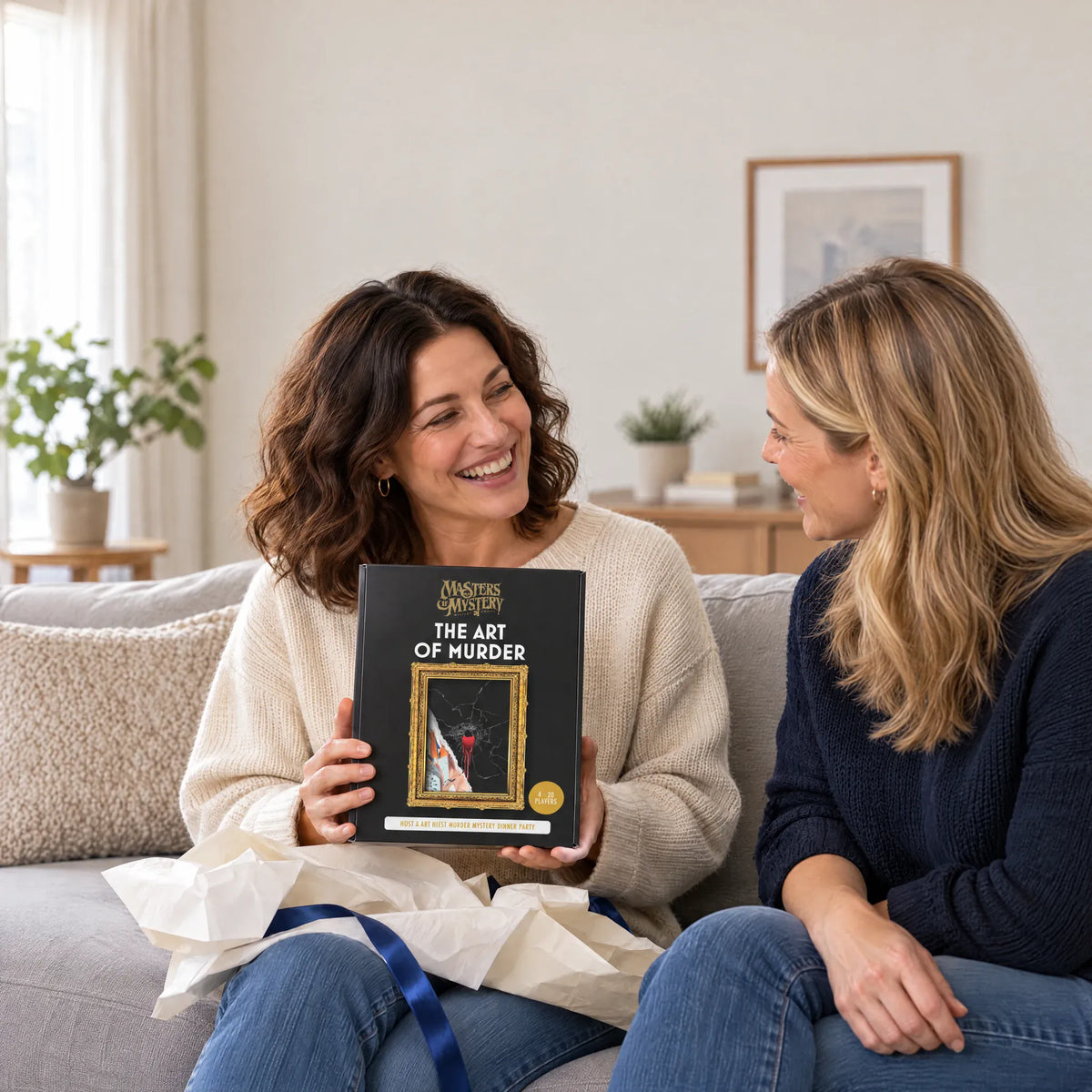 The Art of Murder by Masters of Mystery presented as a gift at home.