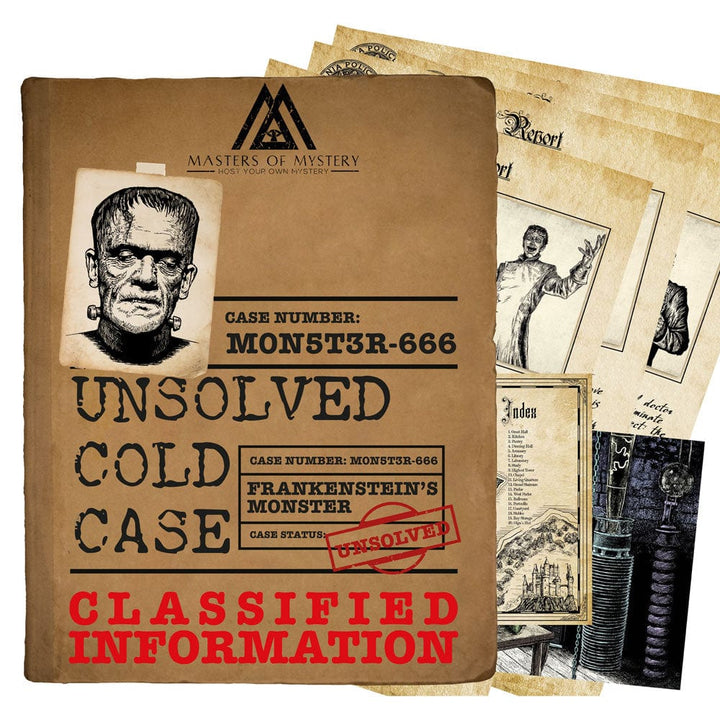 Halloween Cold Case Files Game - Find Frankenstein's Brain Murder Mystery - Digital Access Card