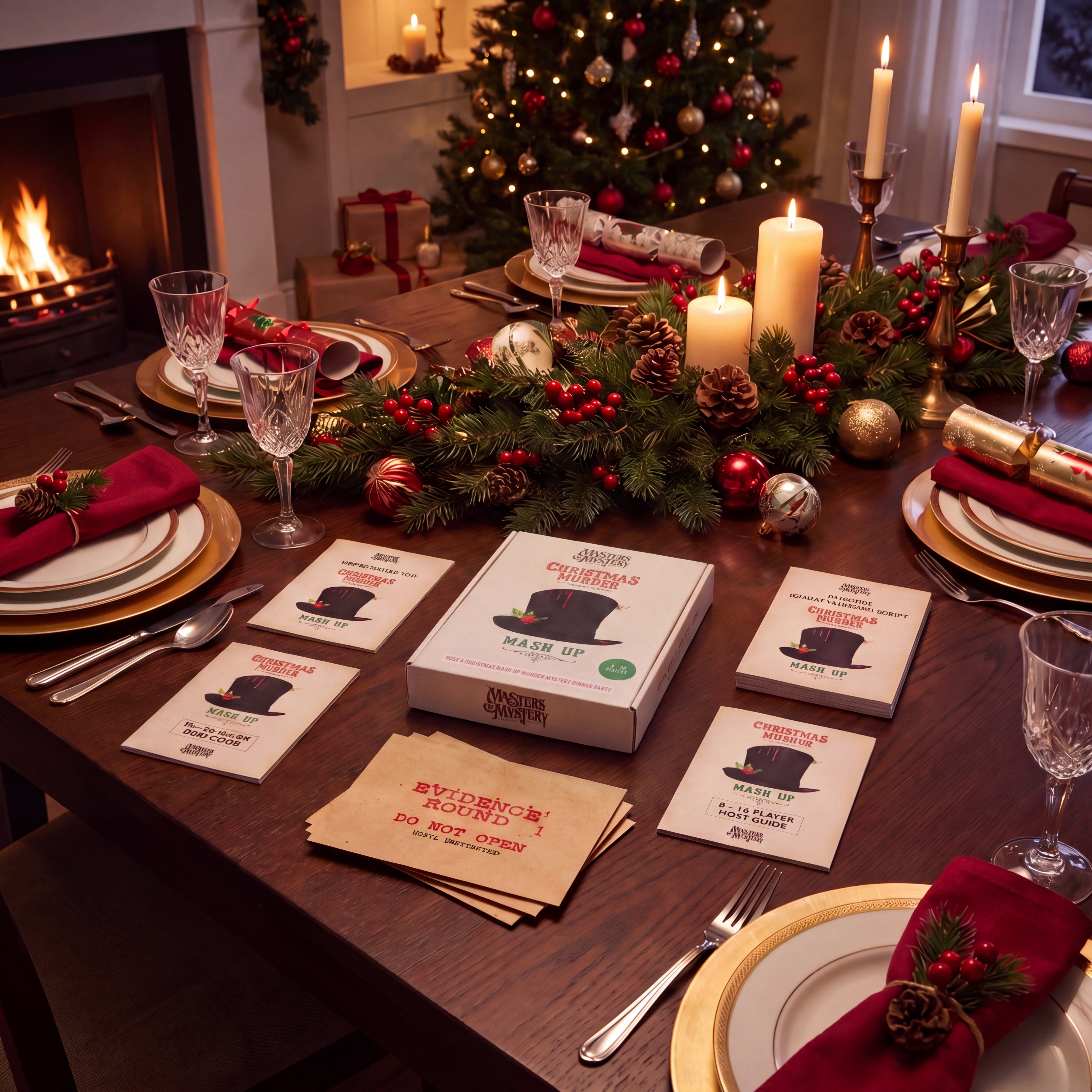 Victorian Christmas Murder Mystery Game arranged on a themed dinner table – 1x1 lifestyle image — image 5