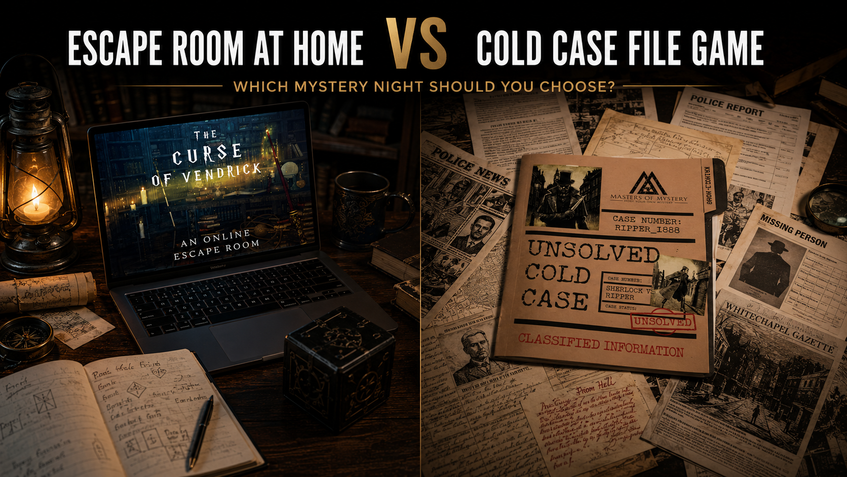Escape Room at Home vs Cold Case File Game: Which Mystery Night Should You Choose?