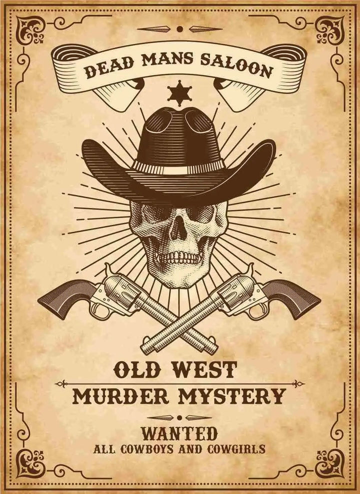 Wild West Cowboy Murder Mystery Host Your Own Game Kit