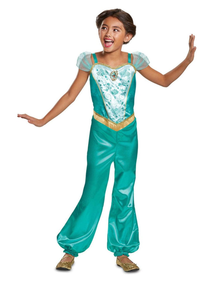 Disney Aladdin Jasmine Fancy Dress Costume with Jumpsuit and Cameo