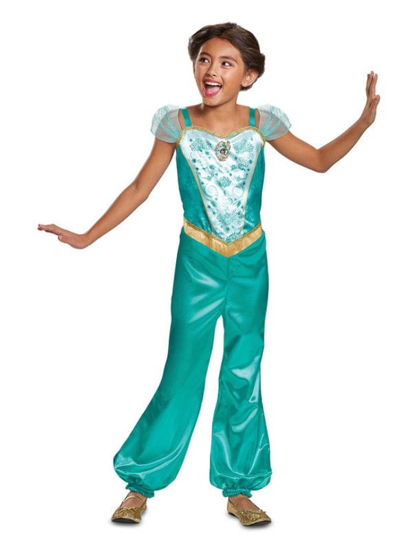 Disney Aladdin Jasmine Fancy Dress Costume with Jumpsuit and Cameo