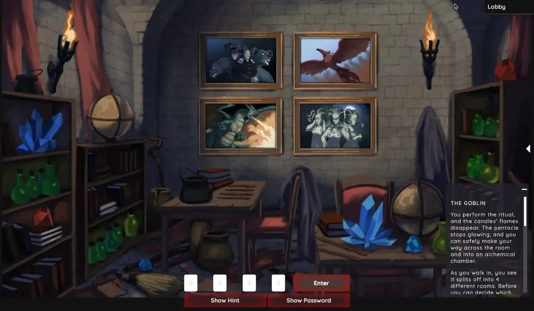 Online-Escape-Room-Spiel zum Thema Zauberer – Der Fluch von Vendrick
