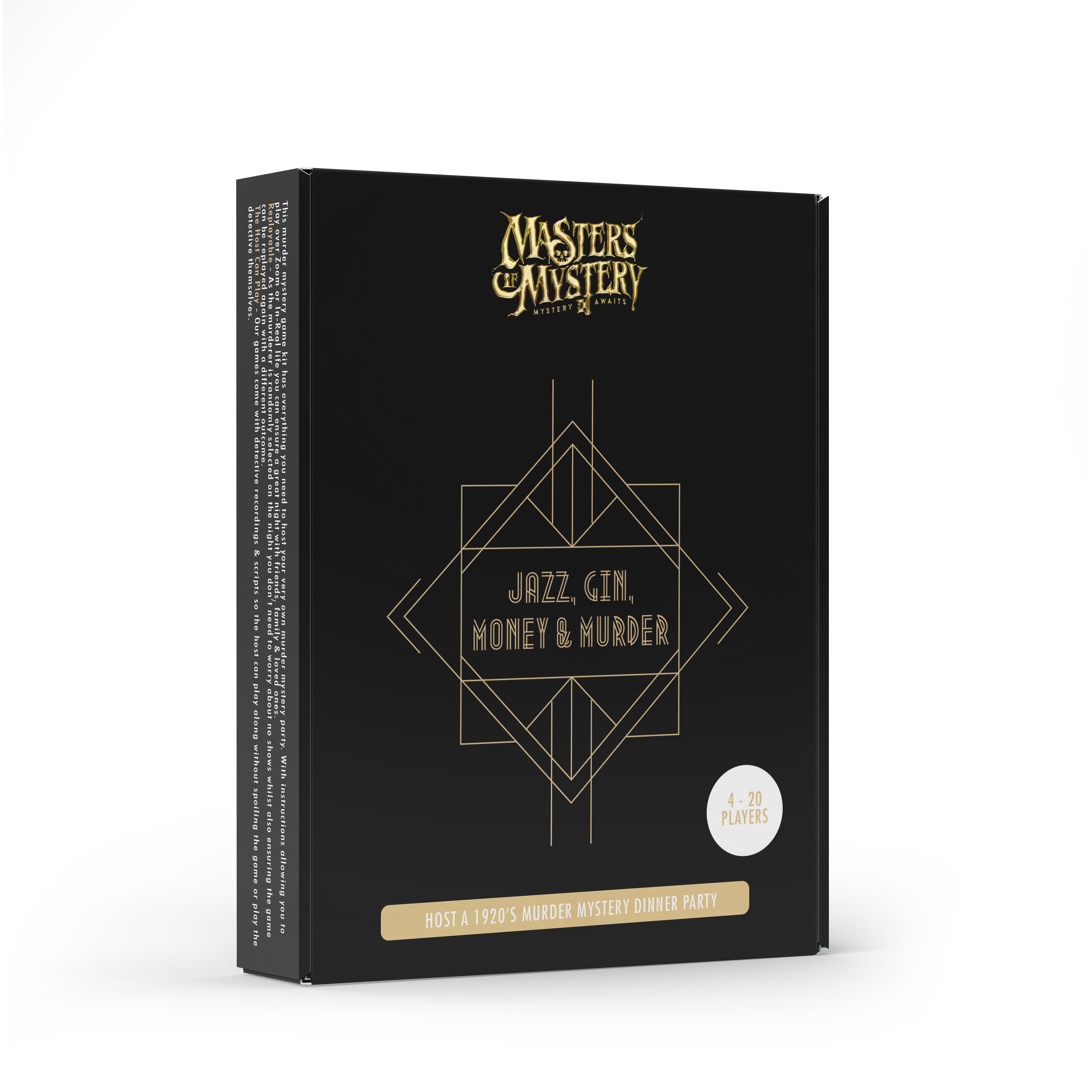1920s Murder Mystery game box, angled view