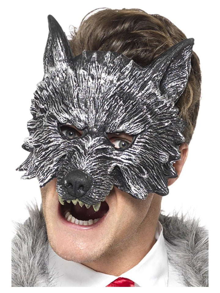 Fancy Dress Deluxe Grey Big Bad Wolf Mask - Halloween Costume Accessory