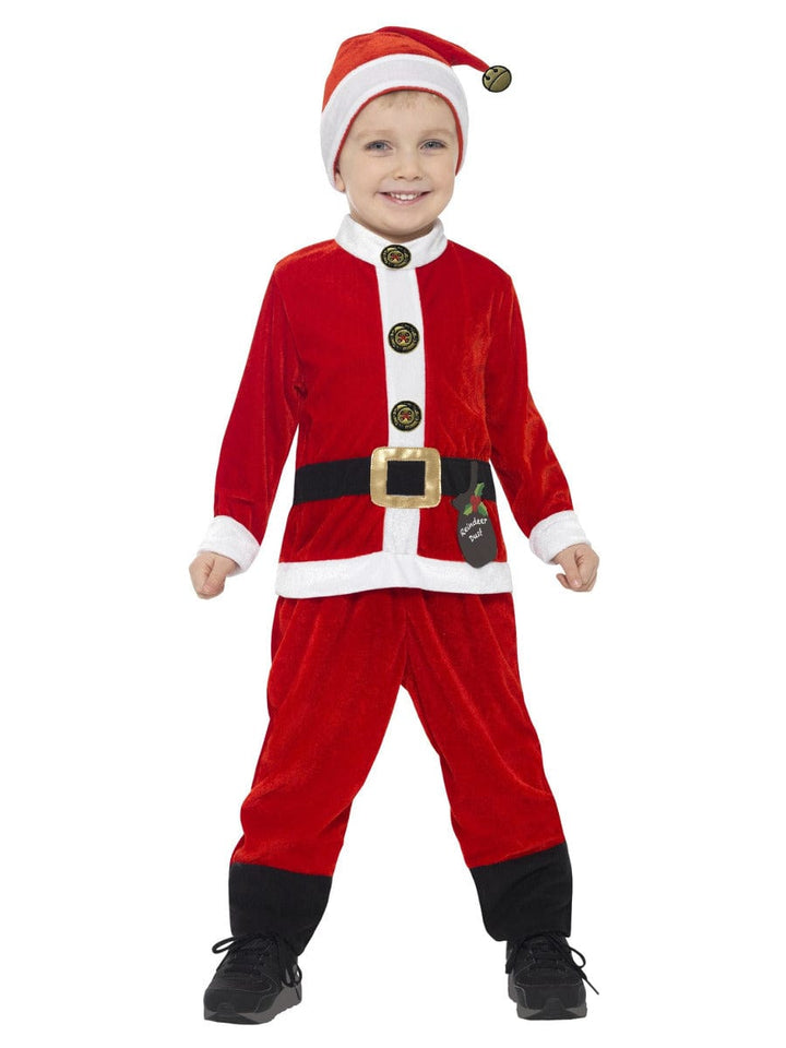 Santa Toddler Costume for Fancy Dress - Red & White Jumpsuit with Hat