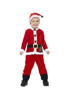 Santa Toddler Costume for Fancy Dress - Red & White Jumpsuit with Hat