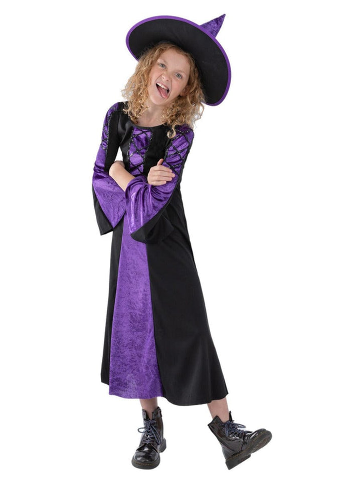 Bewitched Lila Kostüm mit Kleid und Hut – Halloween-Kostüm
