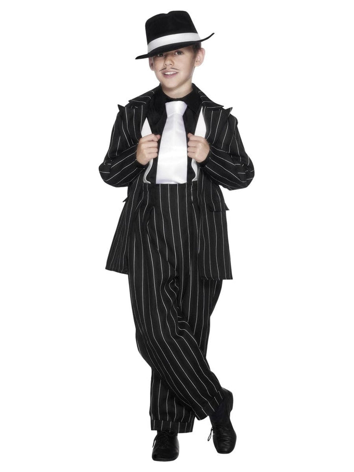 Black Zoot Suit Costume with Jacket, Trousers & Braces - Fancy Dress Outfit