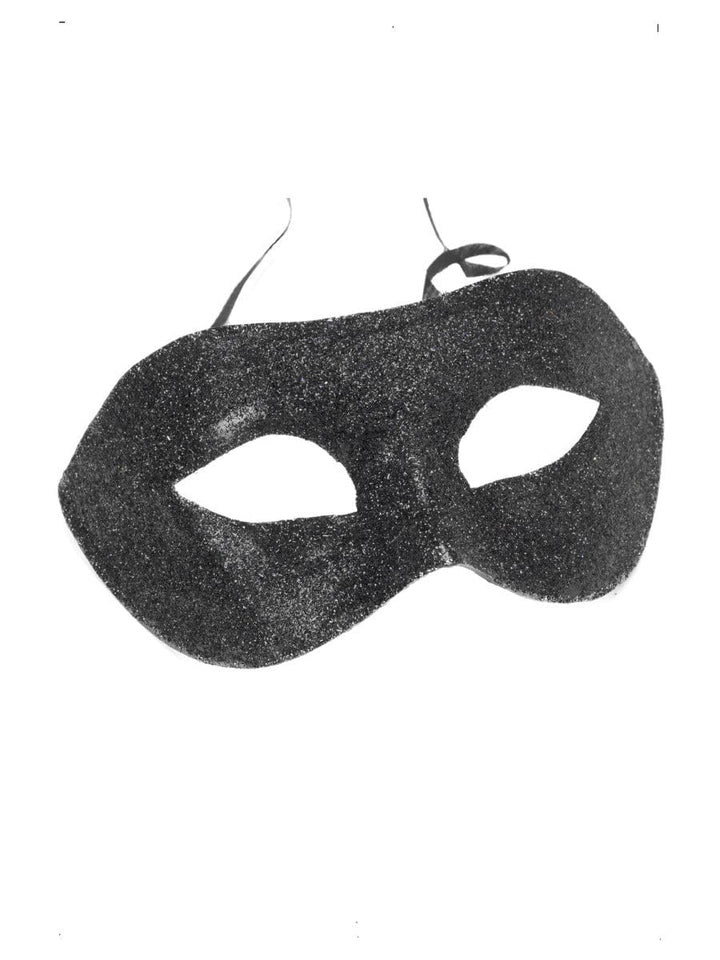 Fancy Dress Gino-Augenmaske in Schwarz mit Glitzerdetail – perfekt für Maskeradepartys