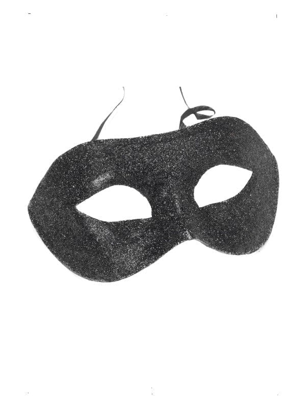 Fancy Dress Gino-Augenmaske in Schwarz mit Glitzerdetail – perfekt für Maskeradepartys