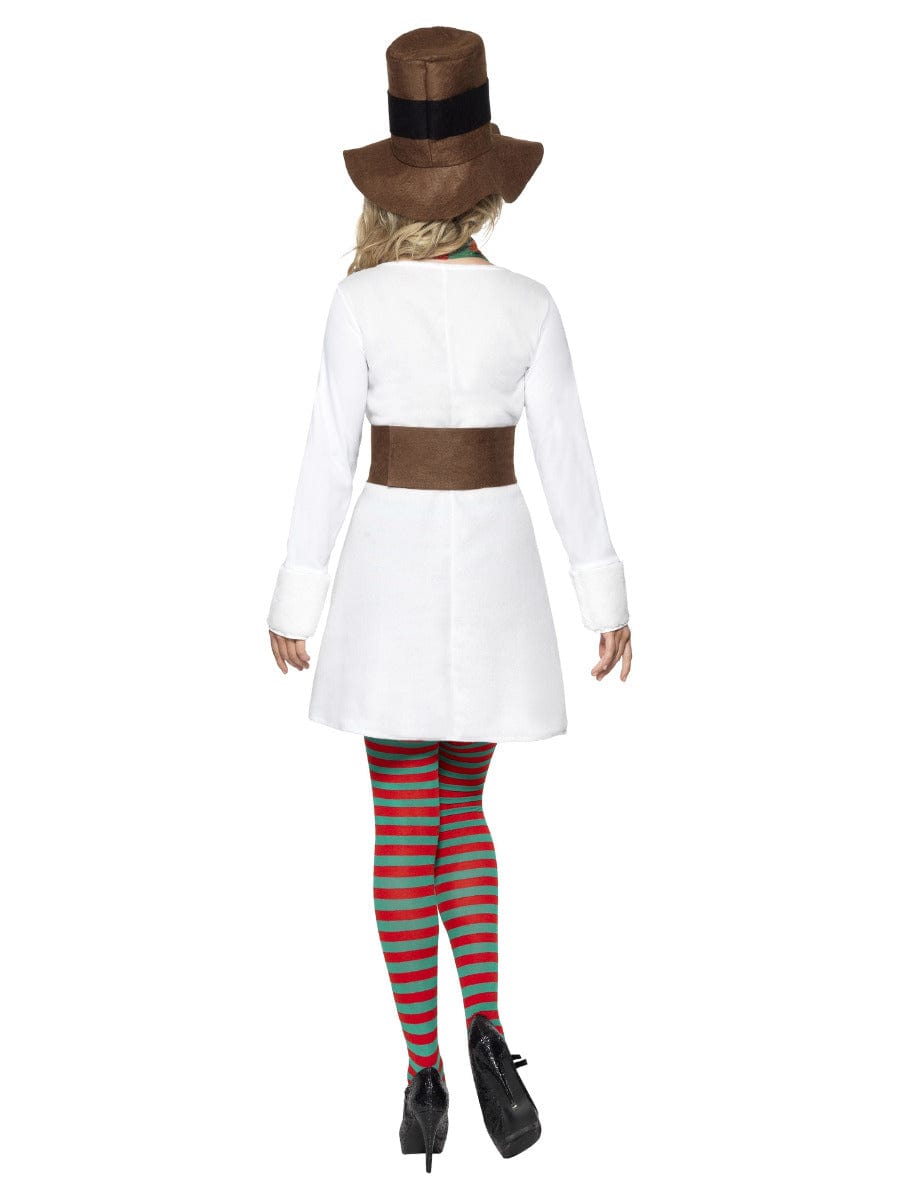 Snowman Fancy Dress Costume for Women - Includes Dress, Hat, Scarf & Belt - White