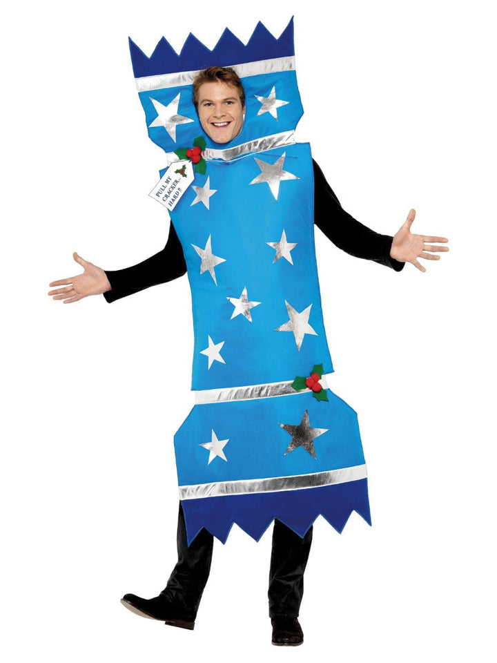 Blue Christmas Cracker Fancy Dress Costume with Tabard - Festive Party Outfit