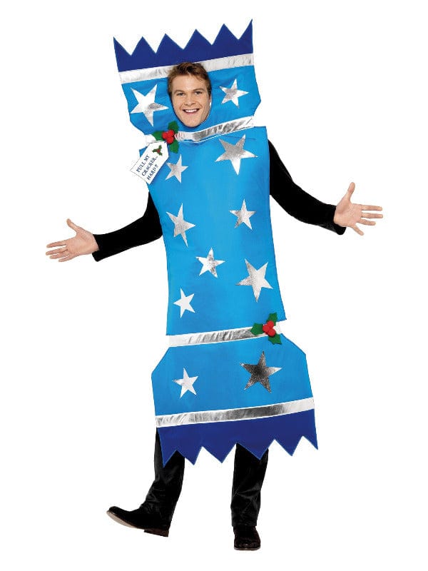 Blue Christmas Cracker Fancy Dress Costume with Tabard - Festive Party Outfit