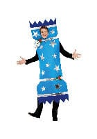 Blue Christmas Cracker Fancy Dress Costume with Tabard - Festive Party Outfit