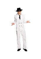 Fever Gangster Costume in White - Jacket, Trousers & Tie - Fancy Dress Outfit