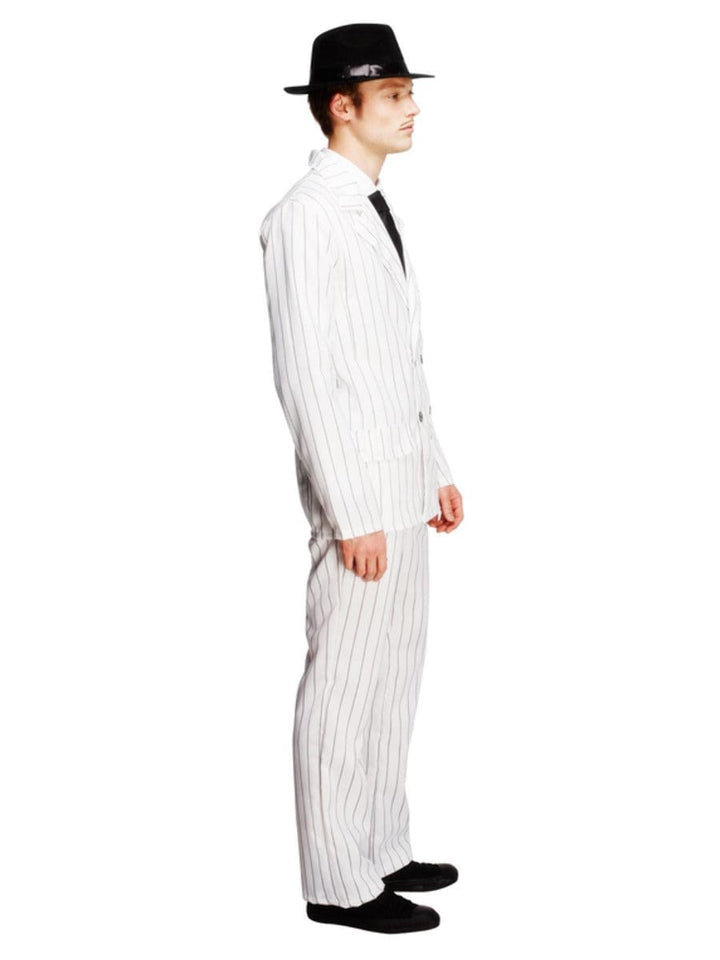 Fever Gangster Costume in White - Jacket, Trousers & Tie - Fancy Dress Outfit