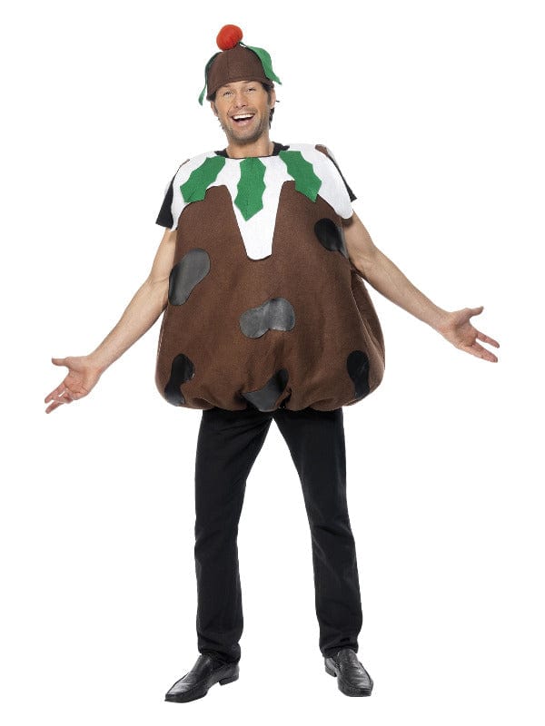 Brown Christmas Pudding Fancy Dress Costume with Tabard & Hat