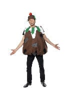 Brown Christmas Pudding Fancy Dress Costume with Tabard & Hat