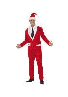 Santa Cool Costume in Red with Jacket, Trousers, Hat, Shirt & Tie - Fancy Dress