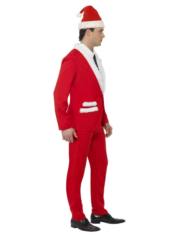 Santa Cool Costume in Red with Jacket, Trousers, Hat, Shirt & Tie - Fancy Dress