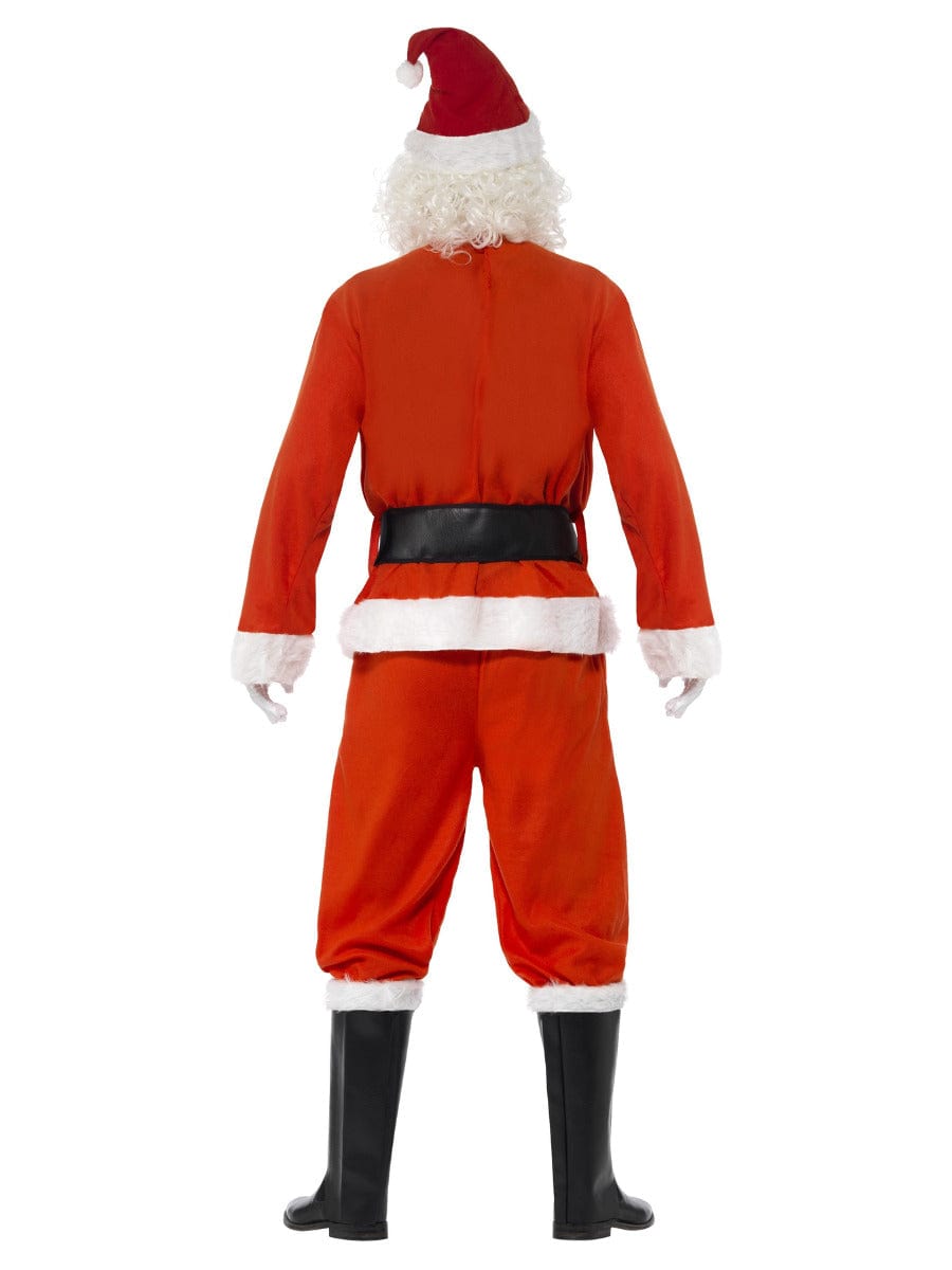 Deluxe Santa Costume for Fancy Dress with Jacket, Trousers, Belt, Hat, Gloves & Boot Covers - Red