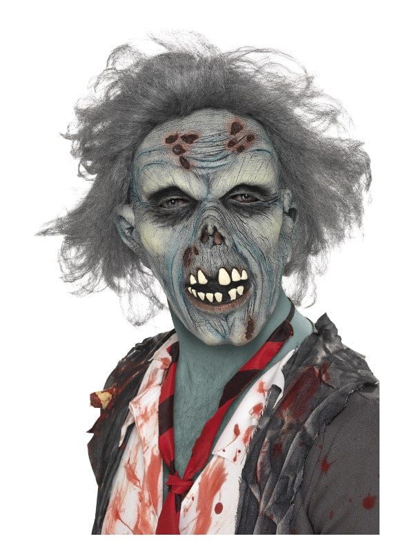 Graue verfallende Zombie-Maske – Latex-Overhead-Kostümzubehör