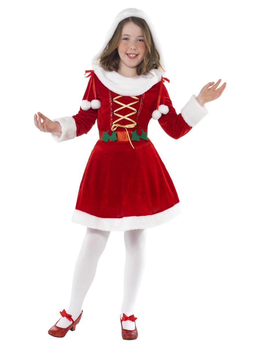 Red Little Miss Santa Costume for Girls - Festive Fancy Dress Dress