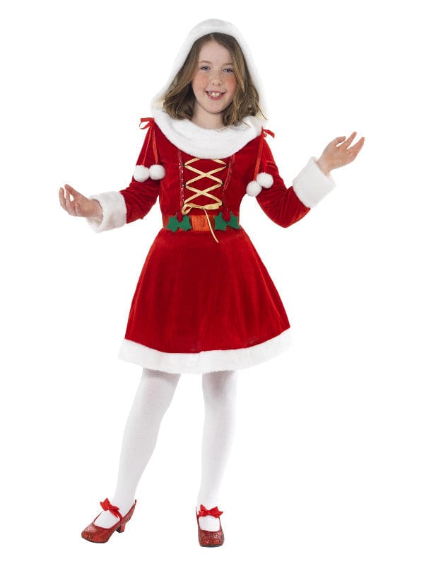 Red Little Miss Santa Costume for Girls - Festive Fancy Dress Dress