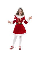 Red Little Miss Santa Costume for Girls - Festive Fancy Dress Dress