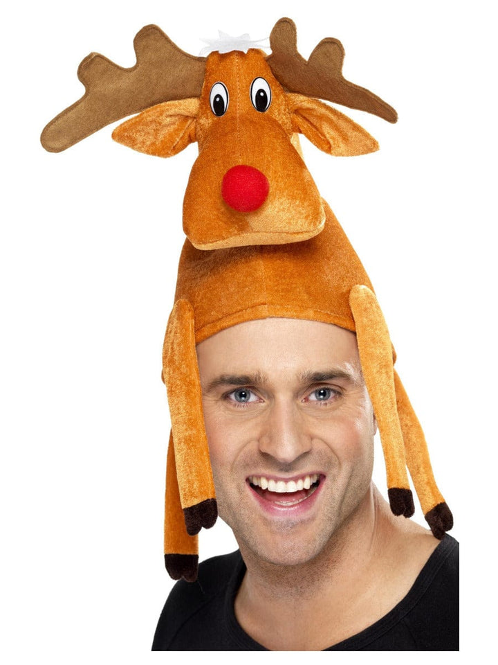 Fancy Dress Reindeer Hat in Brown - Festive Costume Accessory