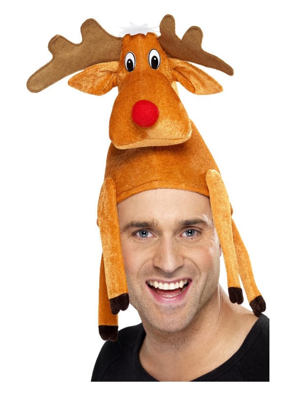 Fancy Dress Reindeer Hat in Brown - Festive Costume Accessory