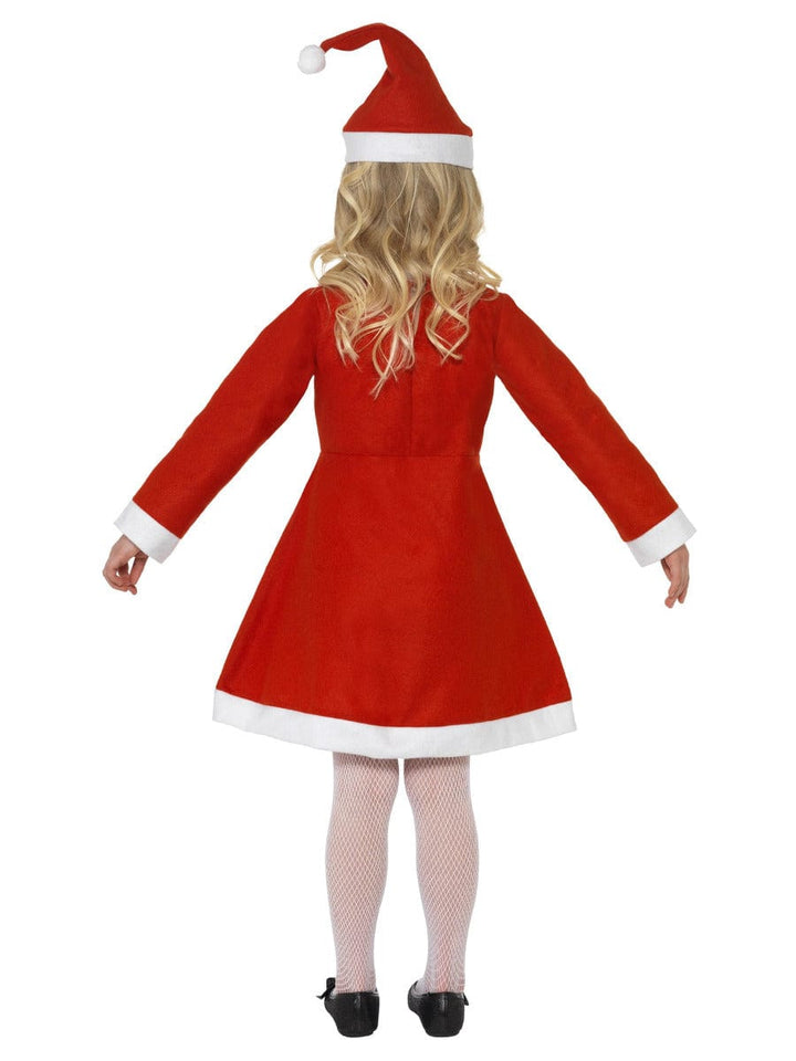 Festive Santa Girl Costume in Red with Dress & Hat for Fancy Dress