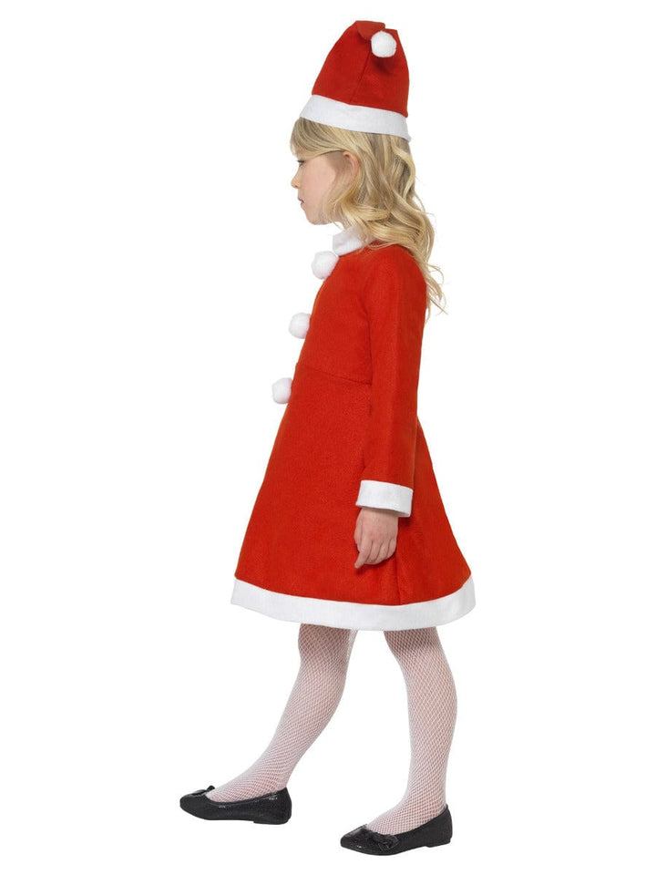 Festive Santa Girl Costume in Red with Dress & Hat for Fancy Dress