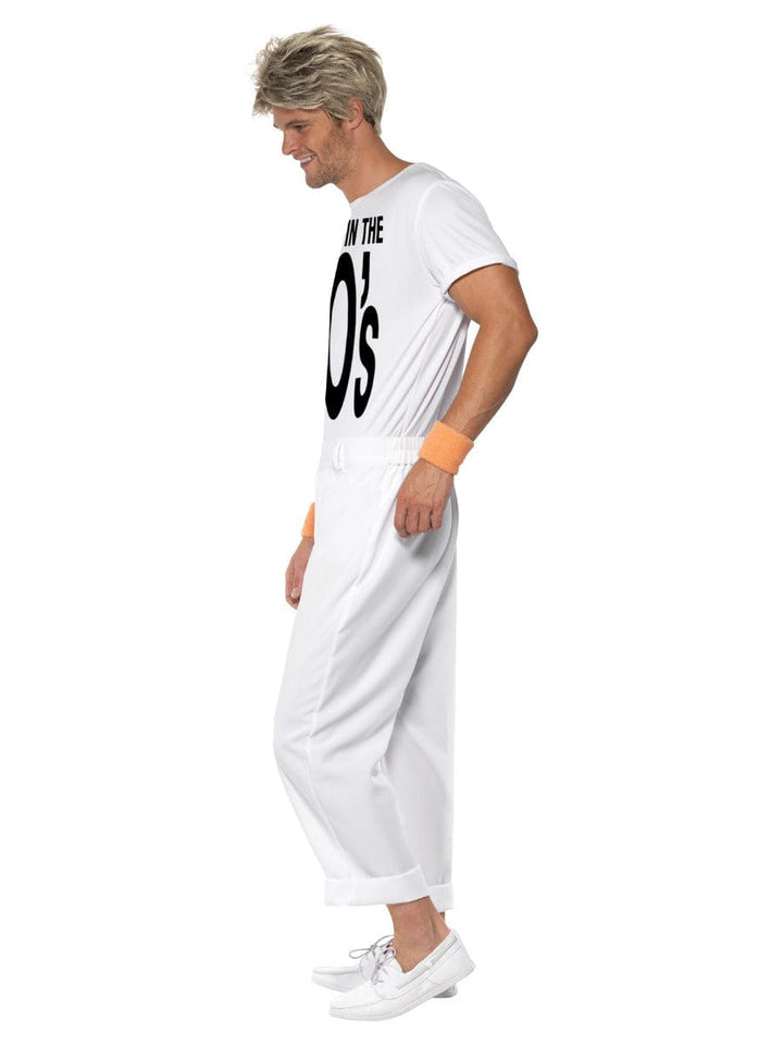 80s Fancy Dress Costume in White with Top & Trousers - Retro Party Outfit