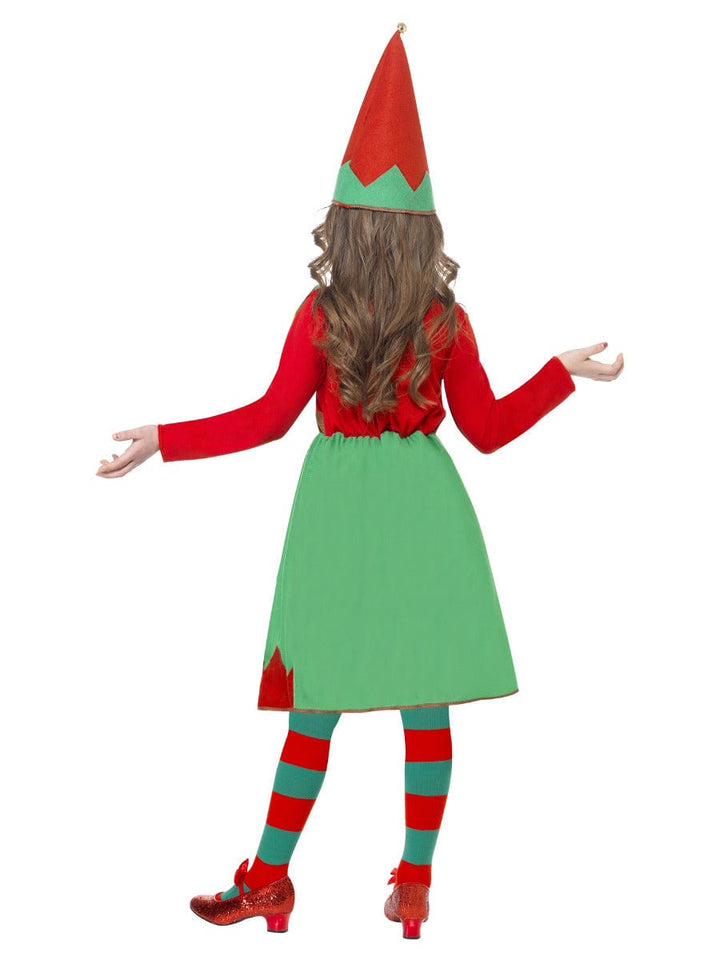 Santas Little Helper Fancy Dress Costume in Red & Green with Dress & Hat