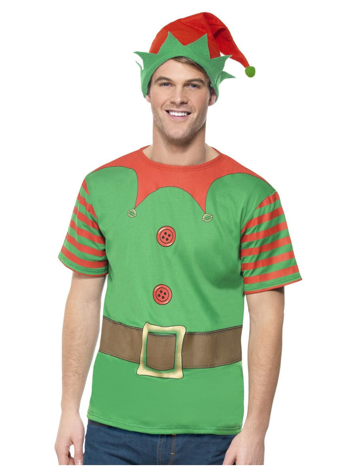 Green Elf Instant Kit with T-Shirt and Hat - Fancy Dress Costume