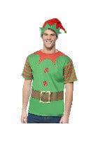 Green Elf Instant Kit with T-Shirt and Hat - Fancy Dress Costume