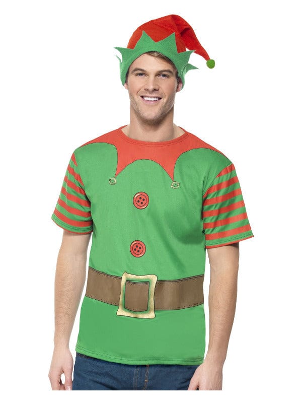 Green Elf Instant Kit with T-Shirt and Hat - Fancy Dress Costume