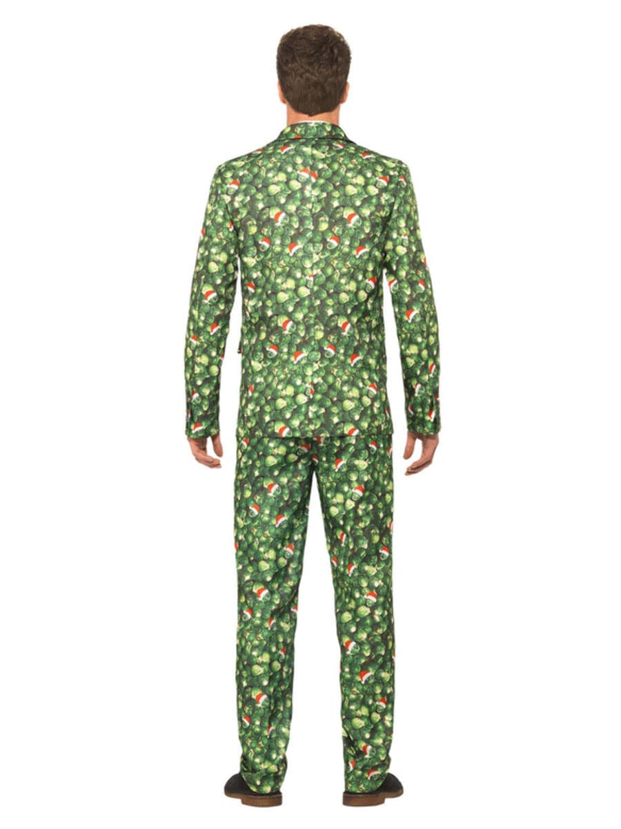 Green Brussel Sprout Fancy Dress Suit with Jacket, Trousers & Tie - Perfect for Costume Parties