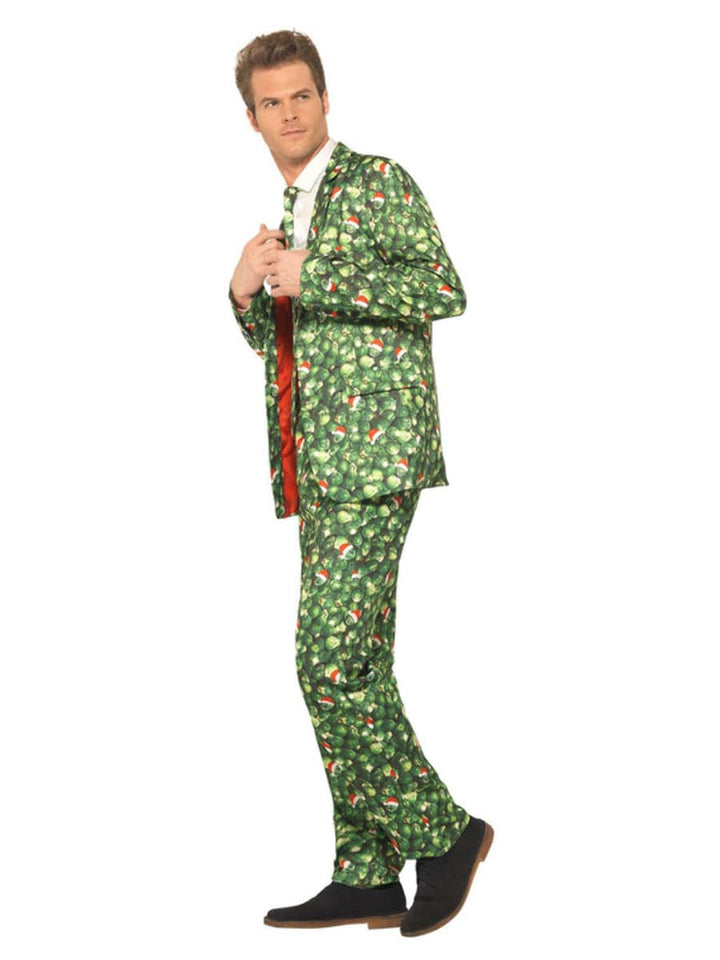 Green Brussel Sprout Fancy Dress Suit with Jacket, Trousers & Tie - Perfect for Costume Parties